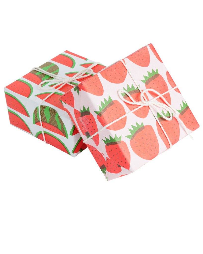Wrapping Paper in Strawberries Print - Sugar Moon Bloom